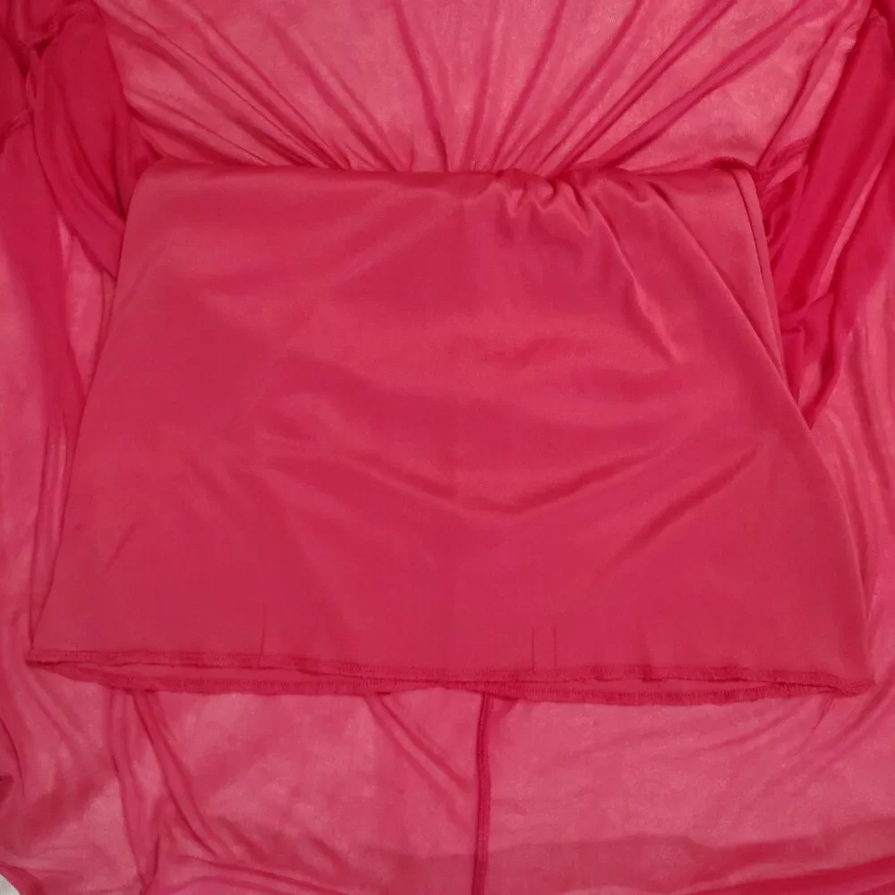 Body Central Coral Sheer High Low Maxi Skirt Swim Cover Up Medium